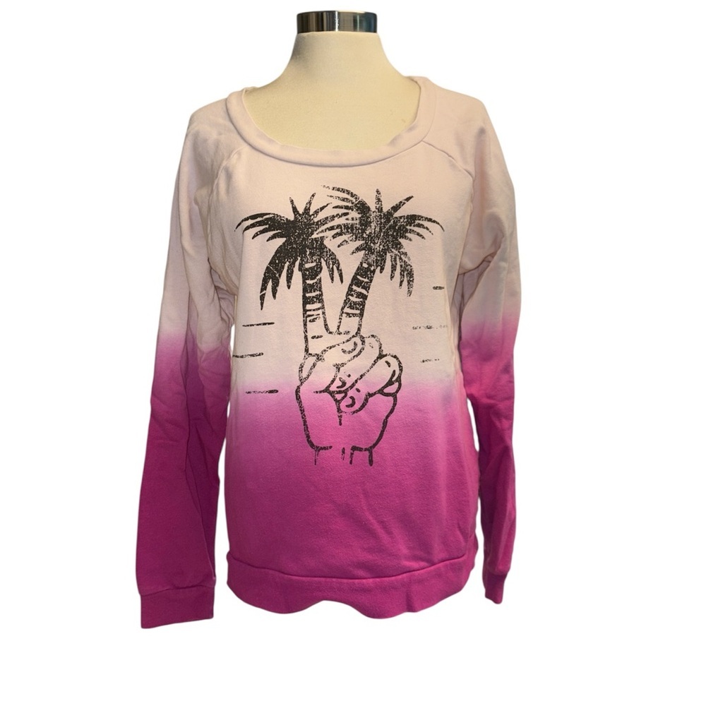 Volcom sweatshirt wide neck long sleeves peace sign/palm tree graphics Sz XL